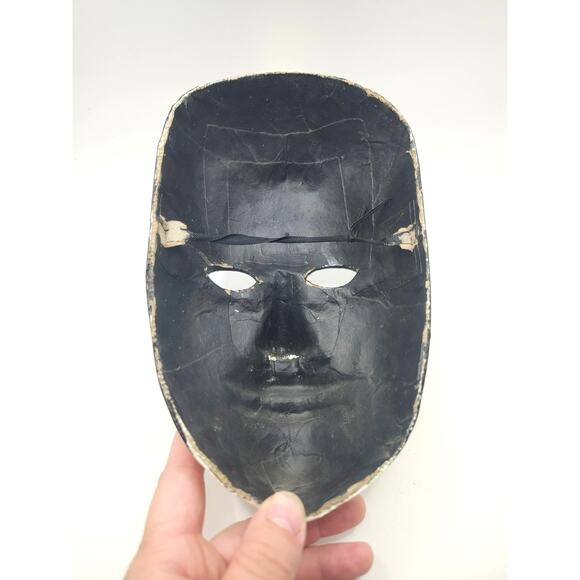 Hand Painted Venetian Butterfly Mask Gold Black Papier Mache Masquerade Wall Art - Picture 3 of 8